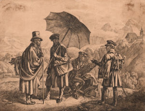 Johann Adam Klein, "Painters on Their Travels" ("Die Maler auf der Reise") engraving, 1819