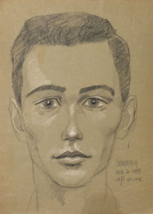 William Cumming (WA), "Café Encore" pencil on paper, 1959